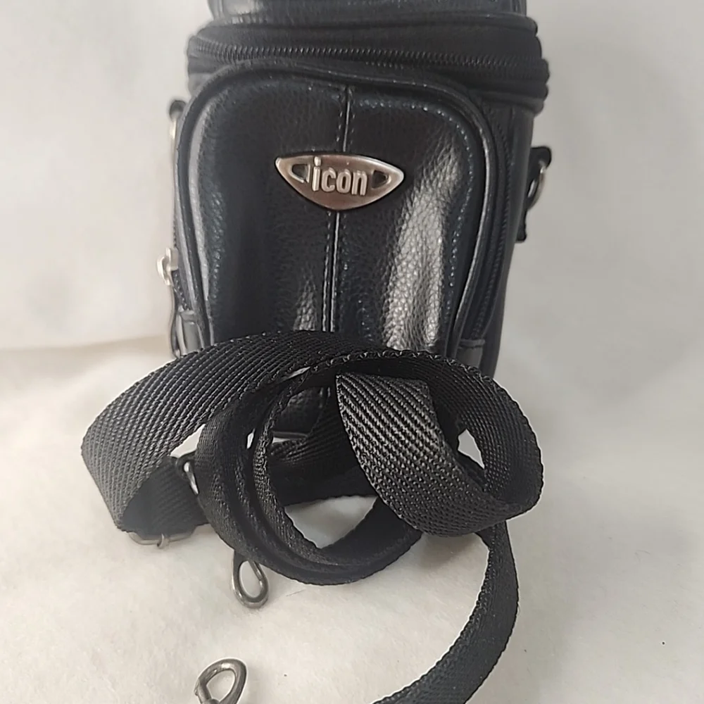 Icon Black Camara Case W/ Strap 7 In Tall And 4 In Wide.  4 Inches Interior Size